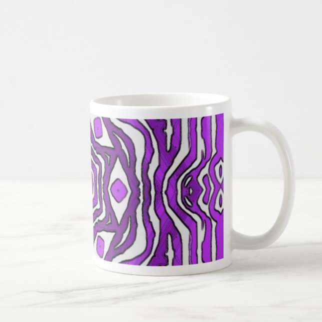 Taza De Café Diseño de patrones de círculo blanco morado (Derecha)