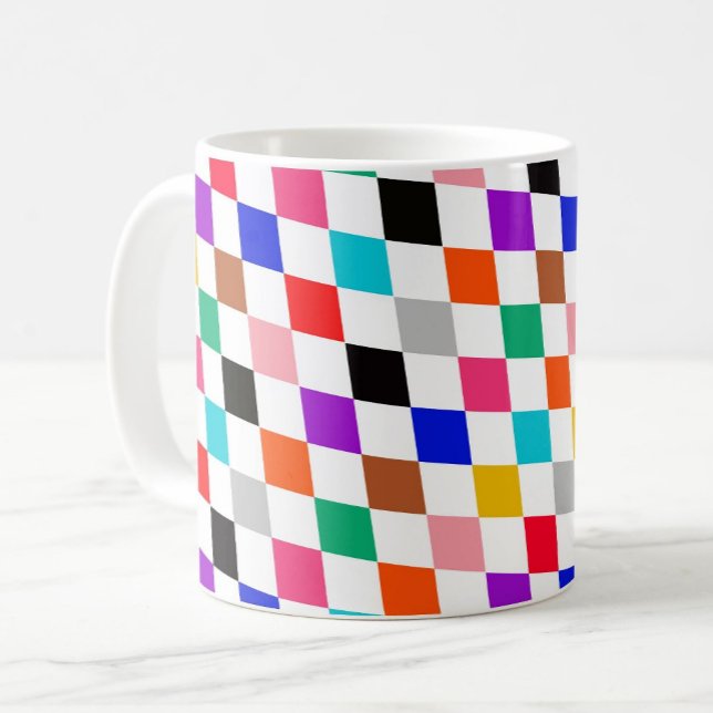Taza De Café Diseño de patrones de diamantes de arlequín multic (Subido por el creador)