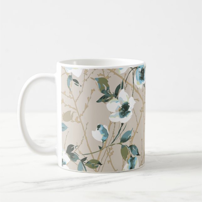 Taza De Café diseño de patrones de flores ilustraciones textile (Izquierda)