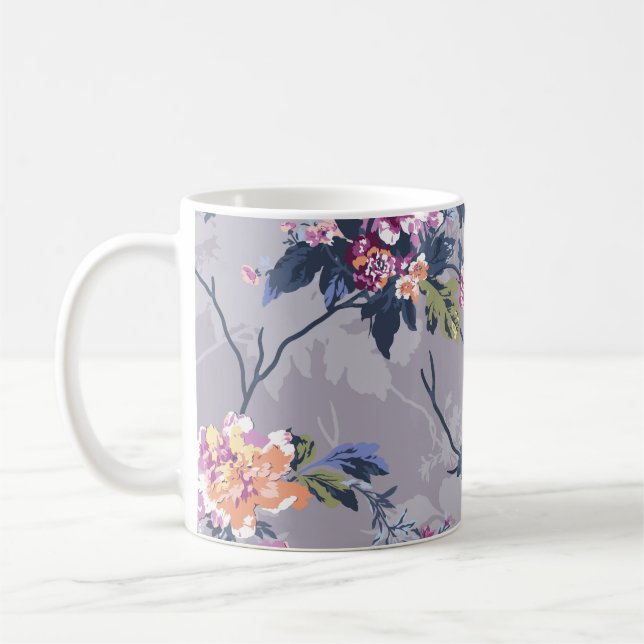 Taza De Café diseño de patrones de flores ilustraciones textile (Izquierda)