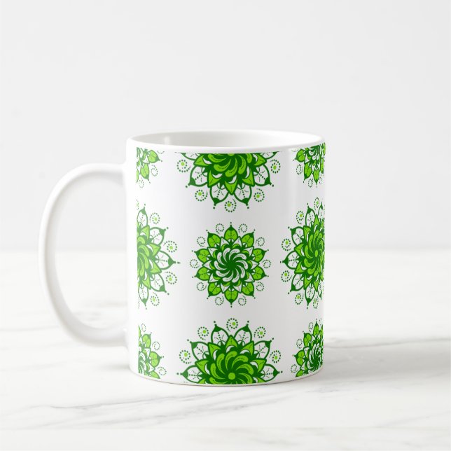 Taza De Café diseño de patrones de mandala (Izquierda)