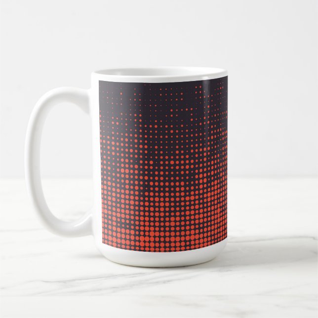 Taza De Café diseño de patrones de puntos de medio tono naranja (Izquierda)