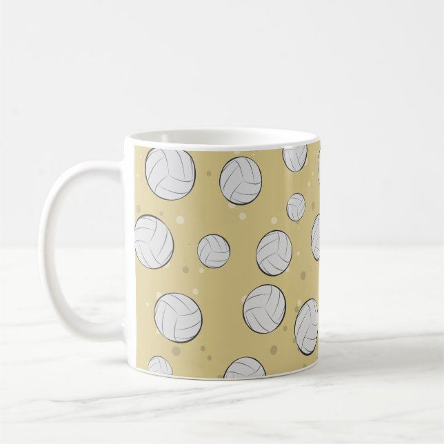 Taza De Café Diseño de patrones de voleibol (Izquierda)