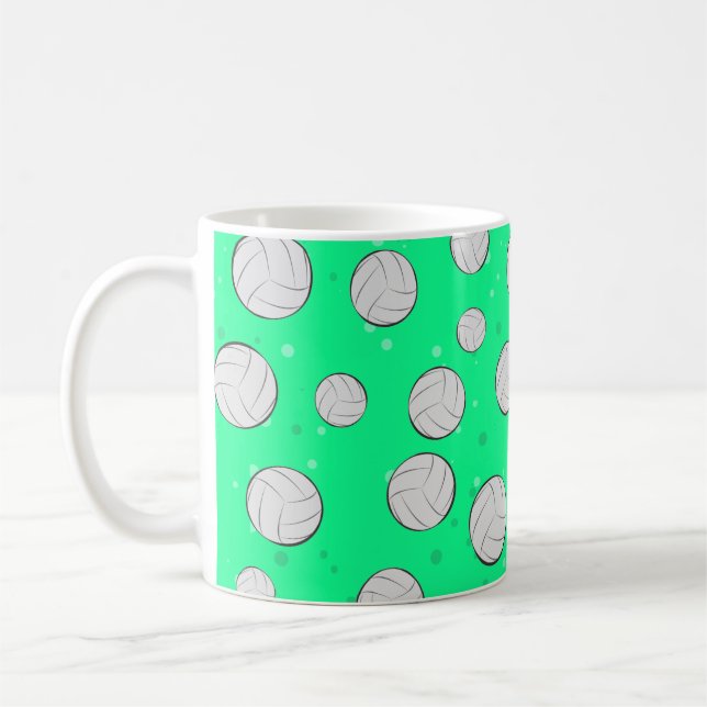 Taza De Café Diseño de patrones de voleibol (Izquierda)