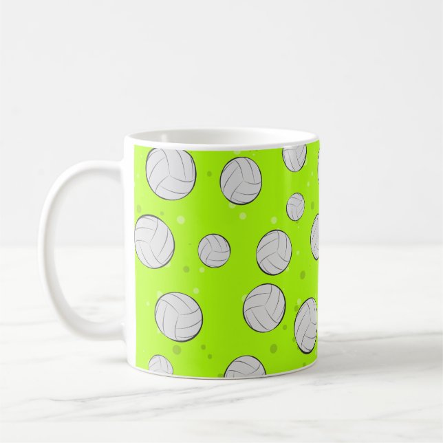 Taza De Café Diseño de patrones de voleibol (Izquierda)