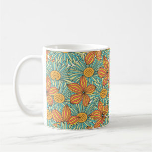 Taza De Café Diseño de patrones florales incoloros y sin incon