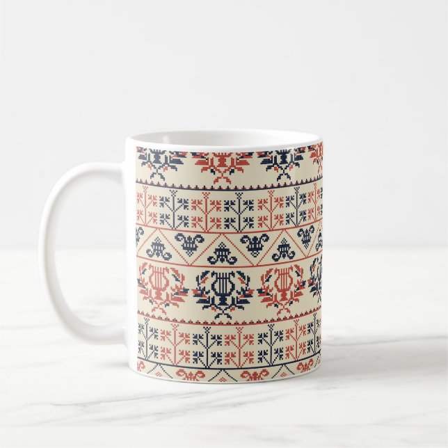 Taza De Café Diseño de patrones impecable con el palestino trad (Izquierda)