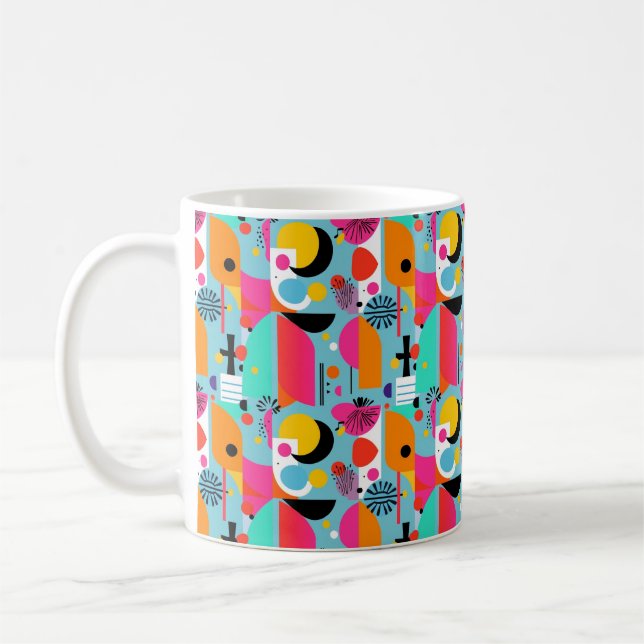 Taza De Café Diseño de patrones retro (Izquierda)