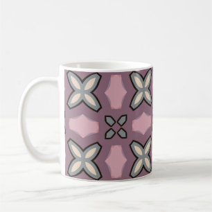 Taza De Café Diseño de patrones rosa y gris