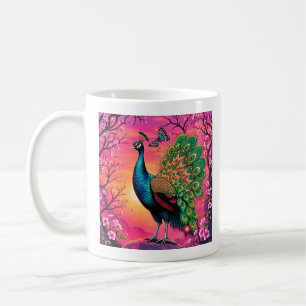 Taza De Café Diseño de pavo real majestuoso