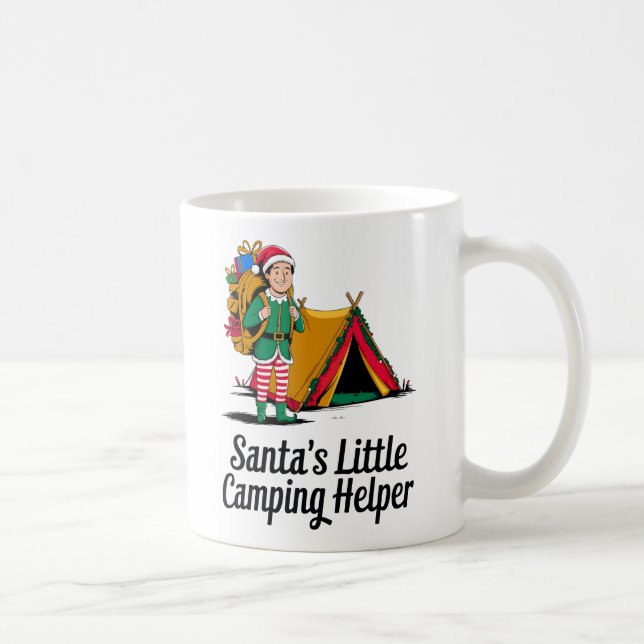 Taza De Café Diseño de pequeños ayudantes de camping en Santa C (Derecha)