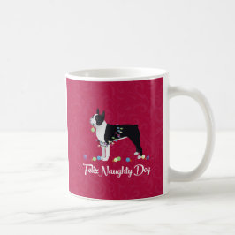 Taza De Café Diseño de perro travieso negro del terror de Bosto