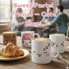 Taza De Café Diseño de personaje pastel adorable