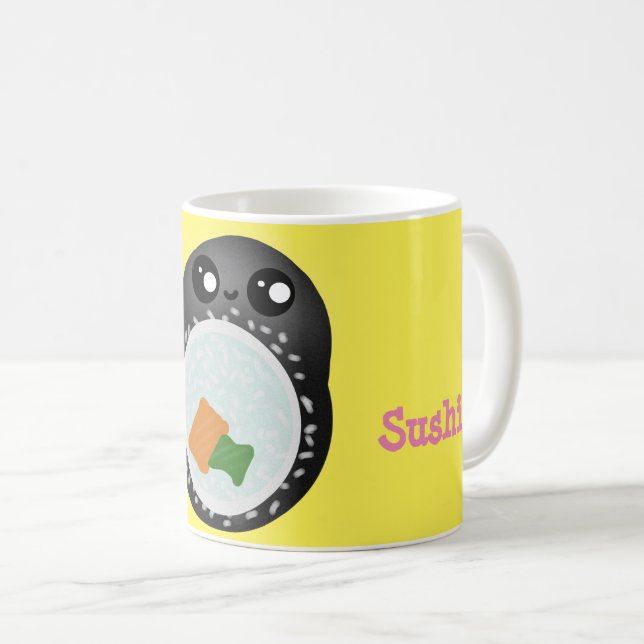 Taza De Café Diseño de personalizado de sushi lindo (Anverso derecho)