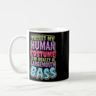 Taza De Café Diseño de pesca de lubina grande Disfraz humano Re