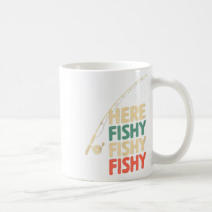 Taza De Café Diseño de pesca divertida de aquí-sospechoso Pesca
