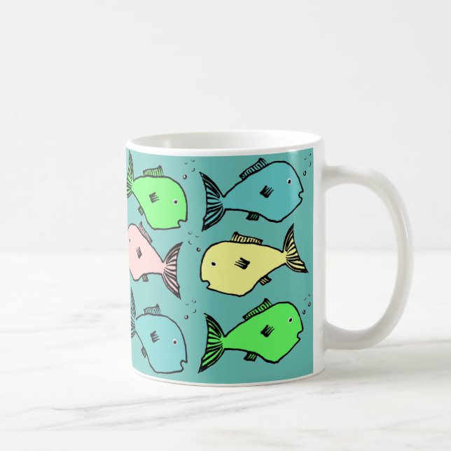 Taza De Café Diseño de pescado tropical tazón de café (Derecha)