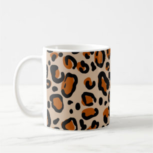 Taza De Café Diseño de piel de leopardo, patrón sin fisuras.