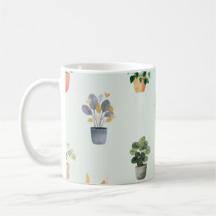 Taza De Café Diseño de planta interior botánico patrón de plant