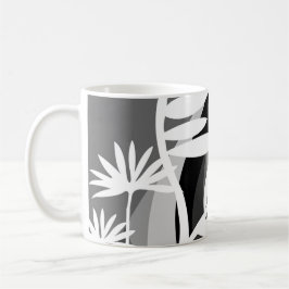 Taza De Café Diseño de plantas en blanco y negro
