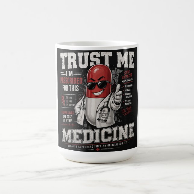 Taza De Café Diseño de Poder de Pastilla de Superhéroe (Centro)