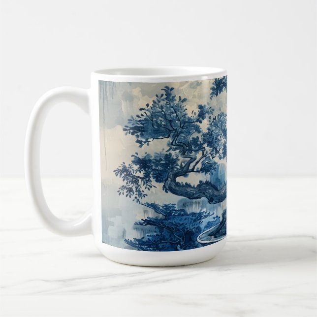 Taza De Café Diseño de porcelana azul y blanca Chinoiserie (Izquierda)