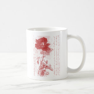 Taza De Café Diseño de postales de la rosa roja