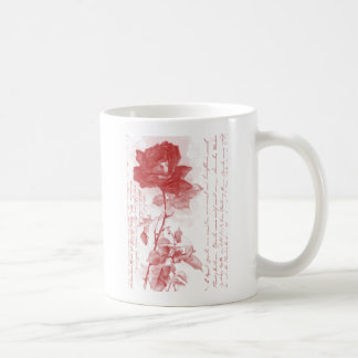 Taza De Café Diseño de postales de la rosa roja