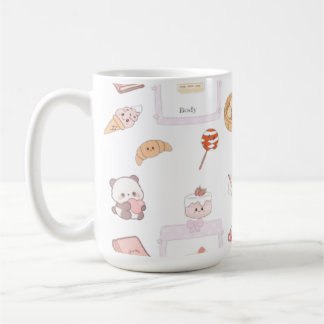 Taza De Café Diseño de postre dulce kawaii rosa lindo
