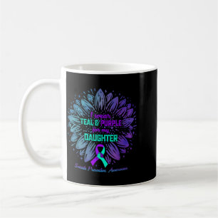 Taza De Café Diseño de prevención para hija con púrpura añil