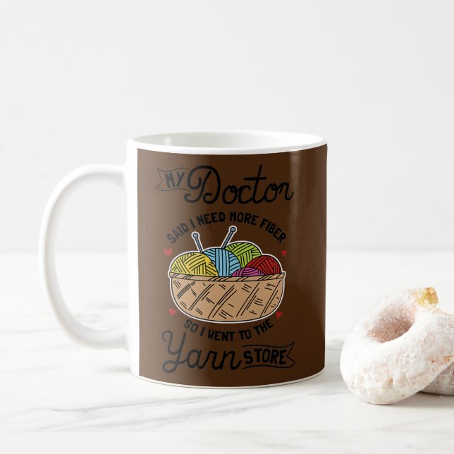 Taza De Café Diseño de punto para punto de punto para mujeres  (Con donut)