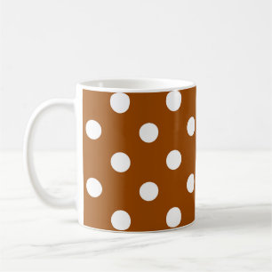 Taza De Café Diseño de puntos de polka blanco marrón