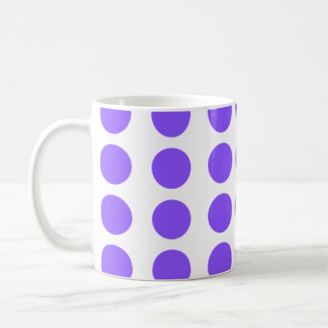 Taza De Café Diseño de puntos de polka púrpura (Izquierda)