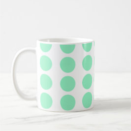 Taza De Café Diseño de puntos de polka verde