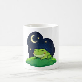 Taza De Café Diseño de rana adorable mirando estrellas Kawaii c