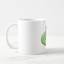 Taza De Café Diseño de rana Chibi linda día de verano en la pis