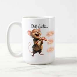 Taza De Café Diseño de ratón de dieta de pizza divertida