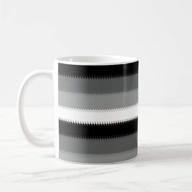 Taza De Café Diseño de rayas blancas negras (Izquierda)