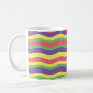 Taza De Café diseño de rayas coloridas