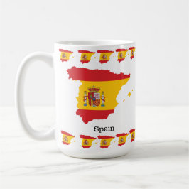 Taza De Café Diseño de recuerdo con la bandera de España dentro