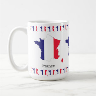 Taza De Café Diseño de recuerdo con la bandera de Francia en el