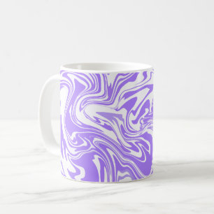 Taza De Café Diseño de remolino abstracto púrpura y blanco