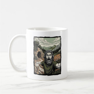 Taza De Café Diseño de retrato barbudo sorprendido grabado vint