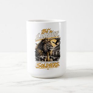 Taza De Café Diseño de Rey de Ajedrez León Coronado Líder