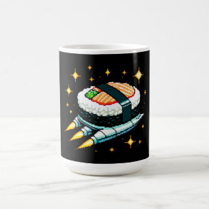 Taza De Café Diseño de rollo de sushi de cadera espacial Pixel 