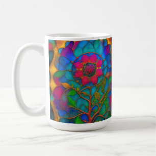 Taza De Café Diseño de Rosa de vidrio templado