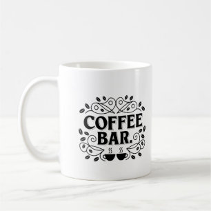 Taza De Café "Diseño de Rótulo de bar de café de época"