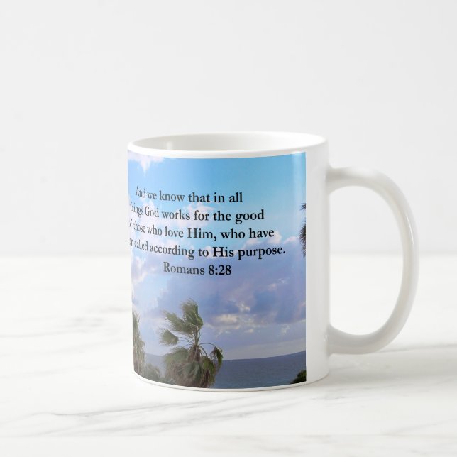 TAZA DE CAFÉ DISEÑO DE RUMANOS INSPIRADORES 8:28 (Derecha)