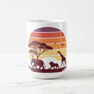 Taza De Café Diseño de Safari de Silhouette para la Vida Silves