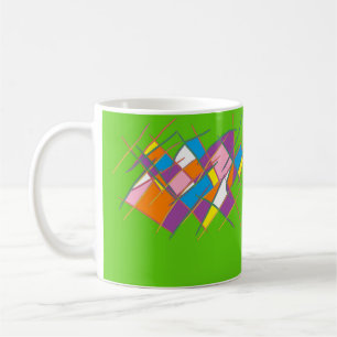 Taza De Café Diseño de salpicadura verde brillante con varios c